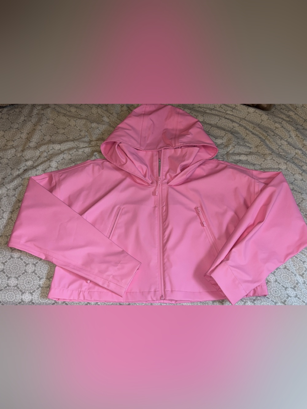 Zara Bubblegum Pink Hooded Rain Jacket